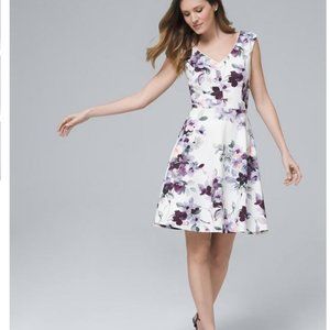 Scuba Knit Fit-and-Flare Dress, SIZE 0 P